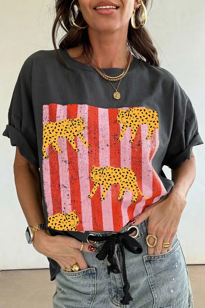 Camiseta estampado leopardo