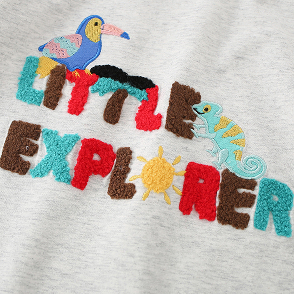 Camiseta de niño con bordado de animales