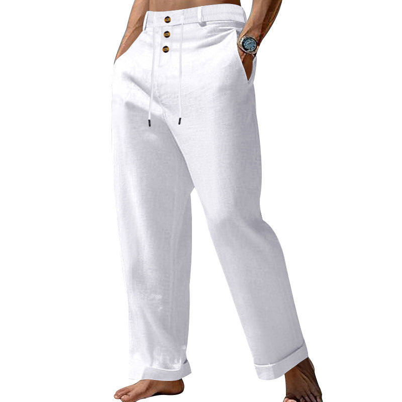 Pantalón recto de algodón