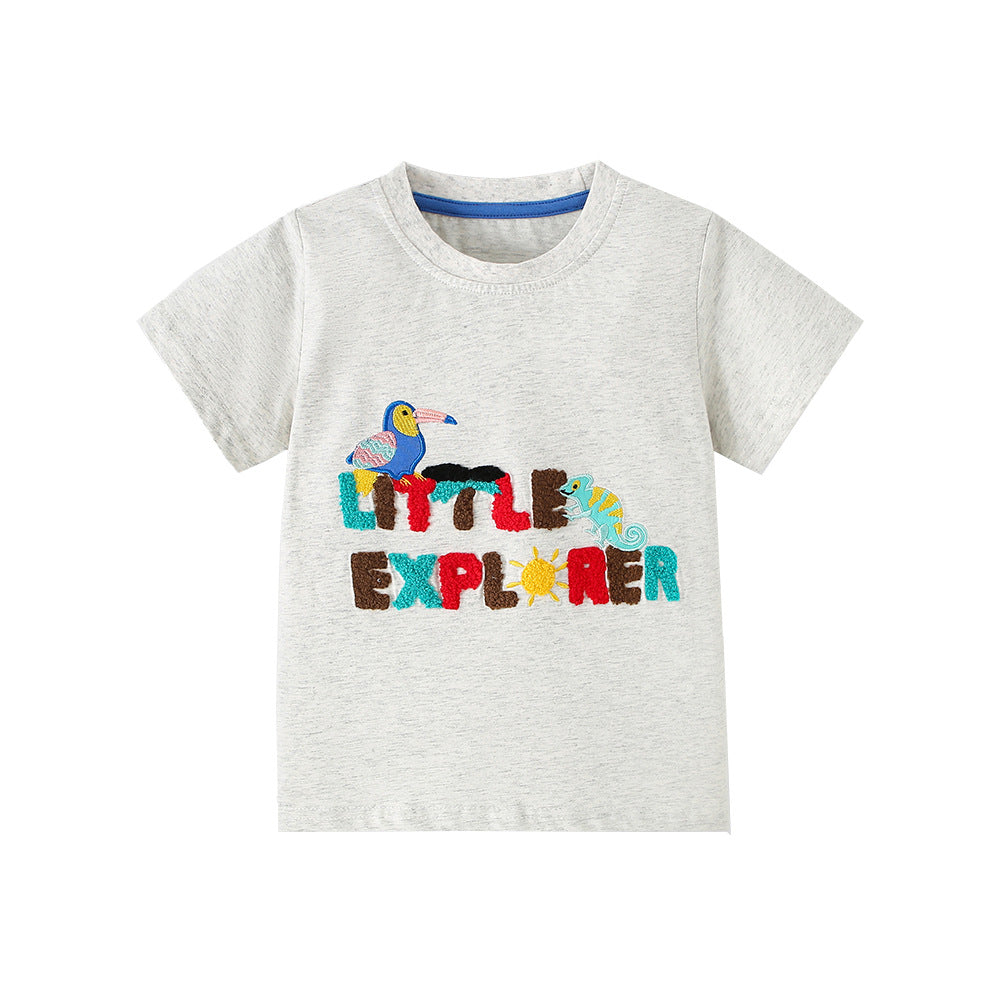 Camiseta de niño con bordado de animales