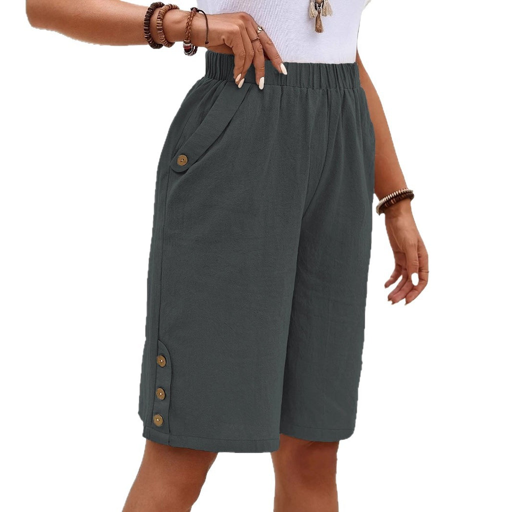 Pantalón capri de lino y algodón