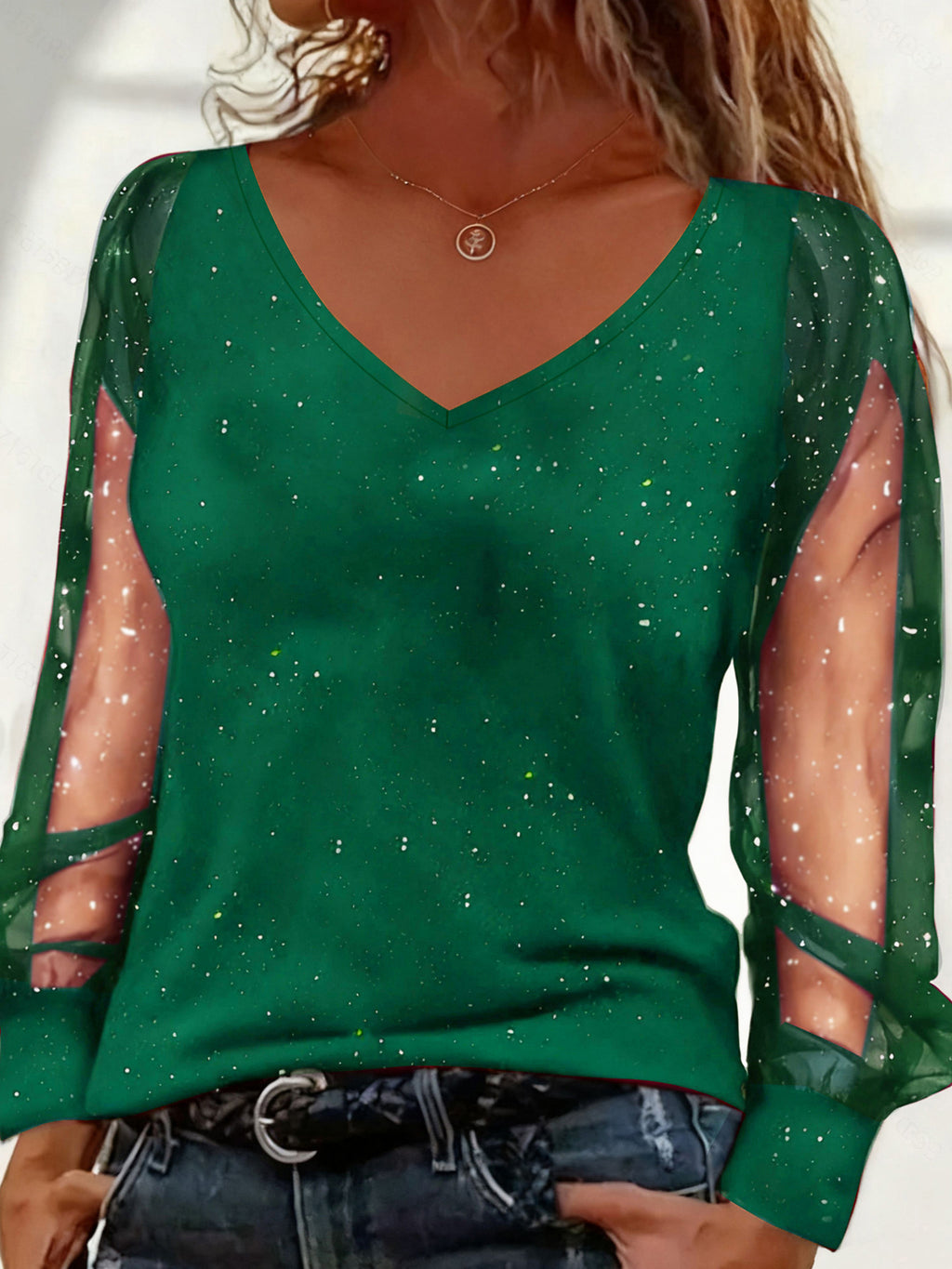 Camiseta de cuello en pico