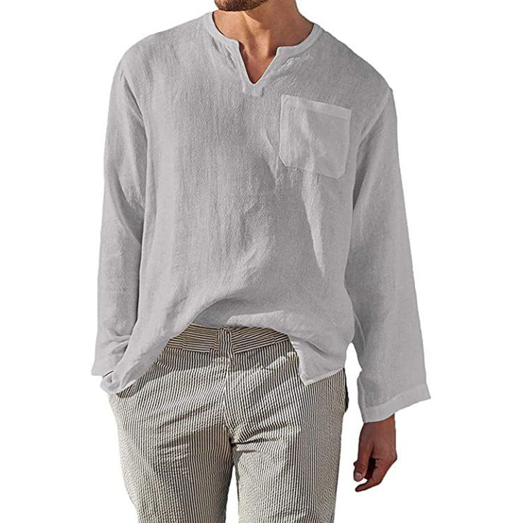 Camisa de lino de manga larga