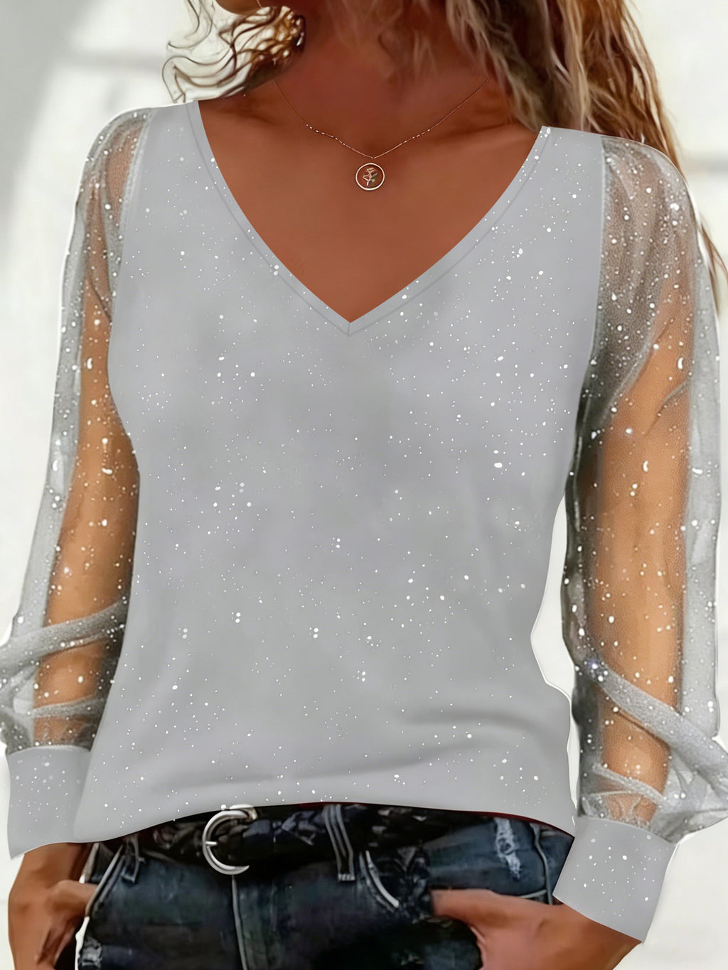 Camiseta de cuello en pico