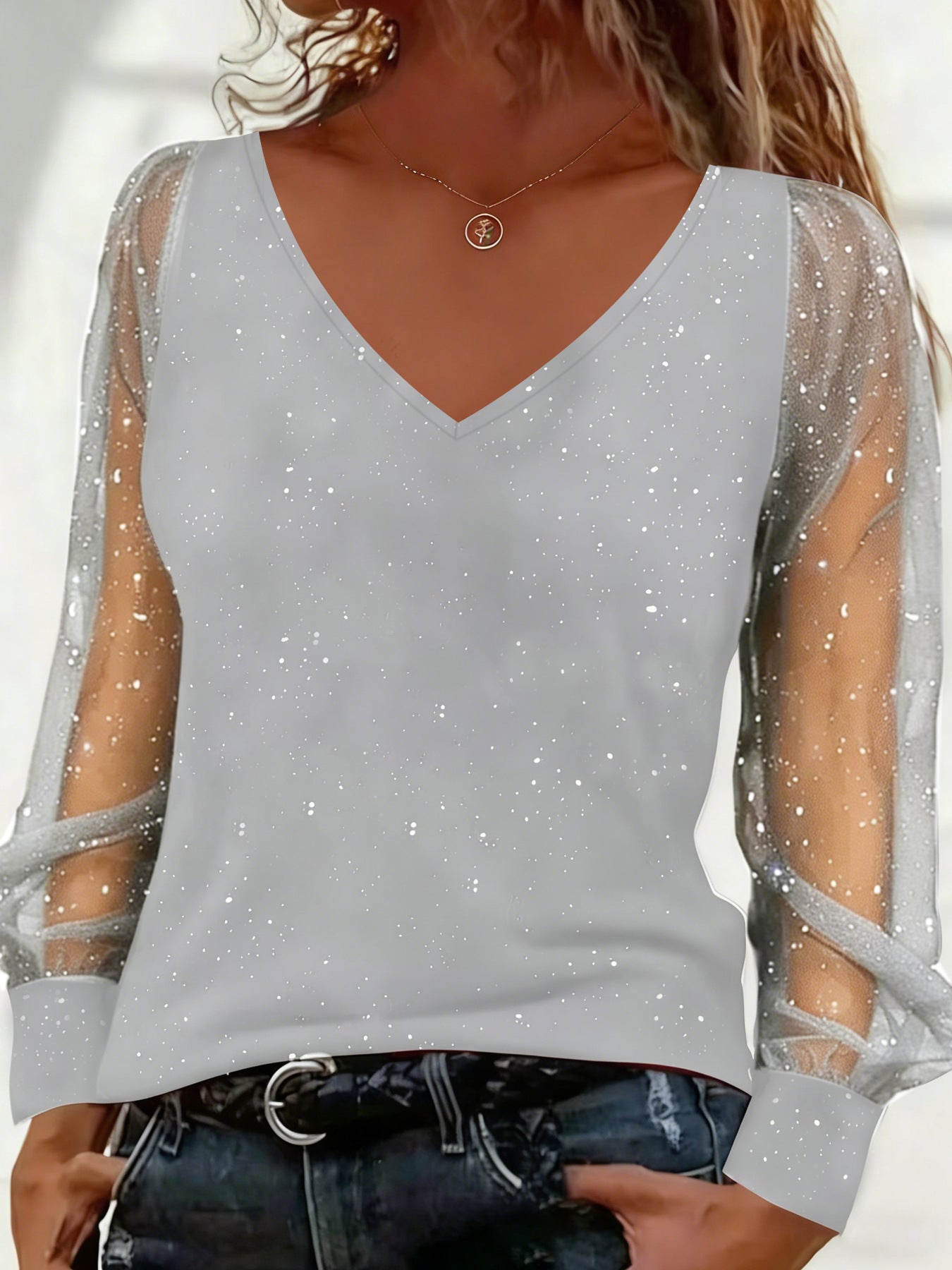 Camiseta de cuello en pico
