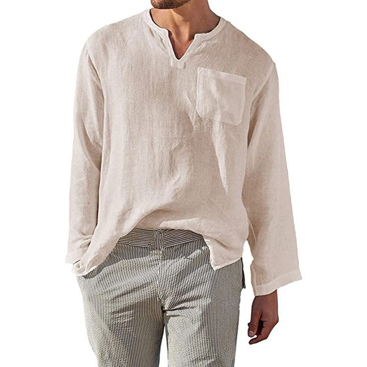 Camisa de lino de manga larga