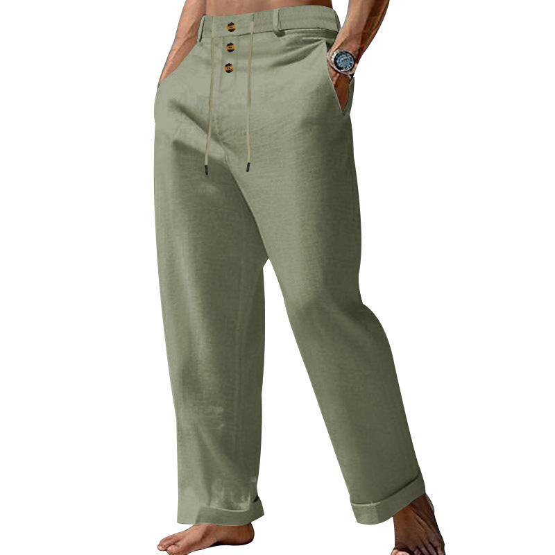 Pantalón recto de algodón
