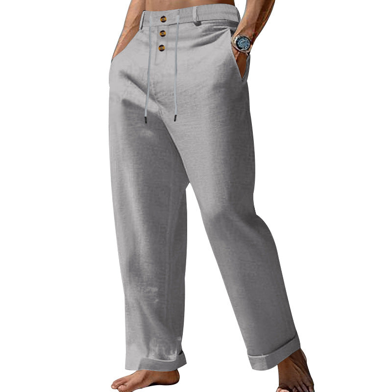 Pantalón recto de algodón