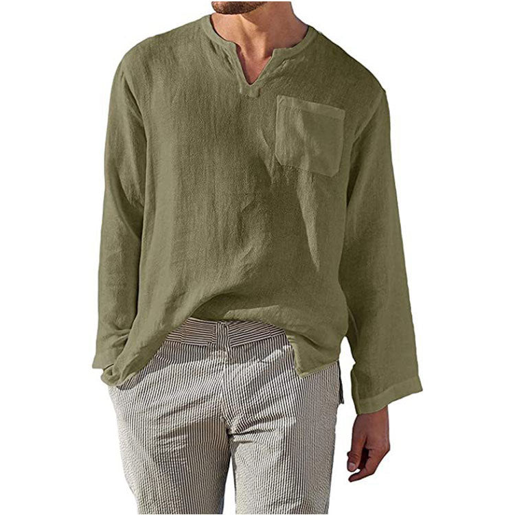 Camisa de lino de manga larga