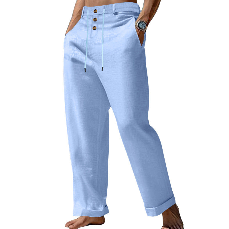 Pantalón recto de algodón