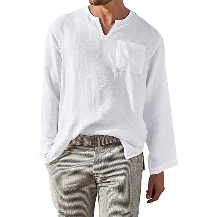 Camisa de lino de manga larga