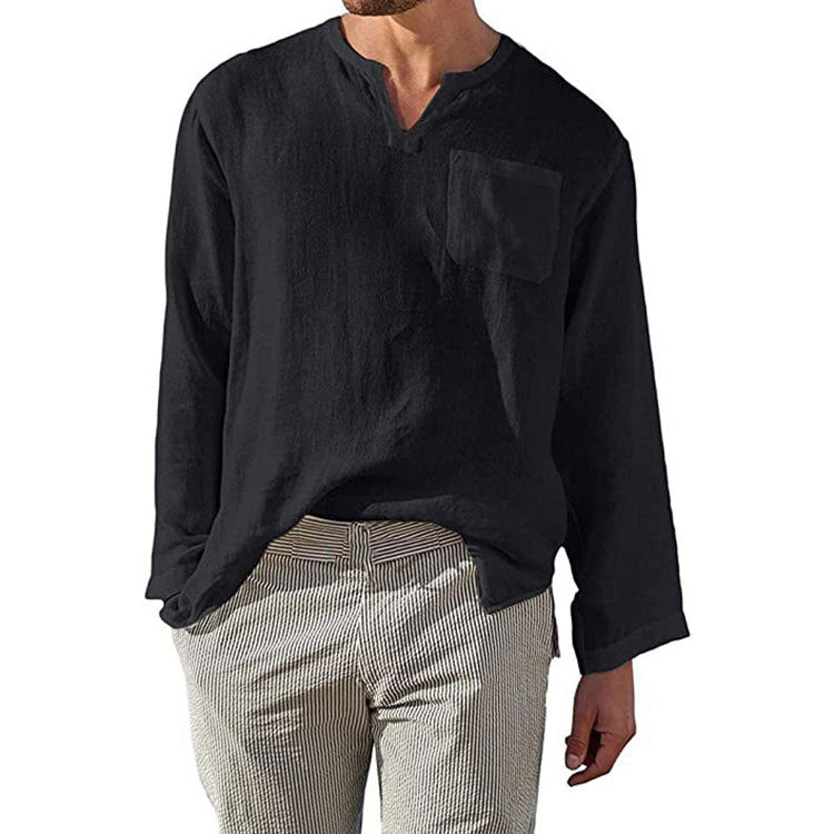 Camisa de lino de manga larga