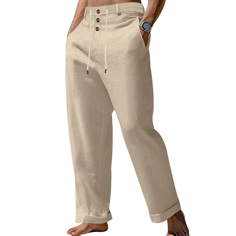 Pantalón recto de algodón
