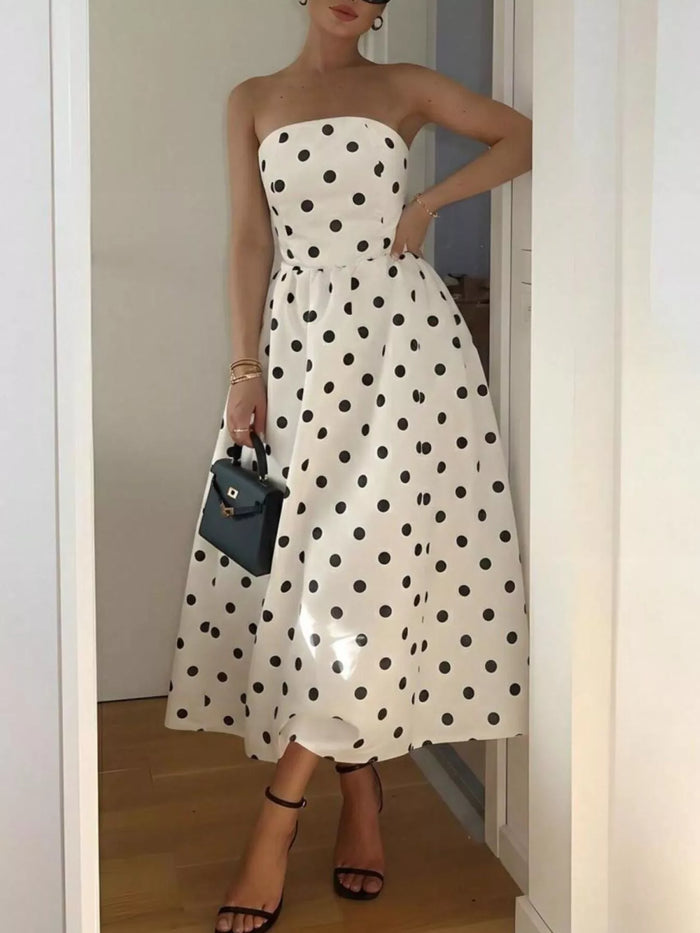 Vestido midi de lunares
